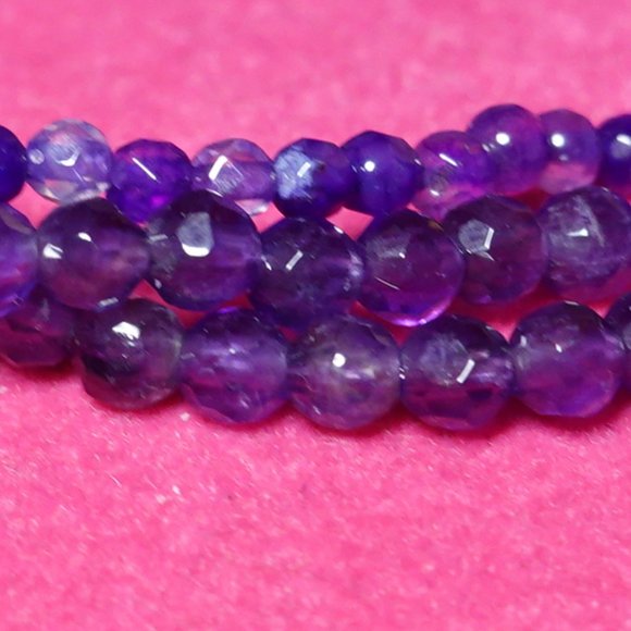 (NWT) Genuine Faceted & Smooth Amethyst (3) Bracelet Stack/Set - Picture 2 of 11